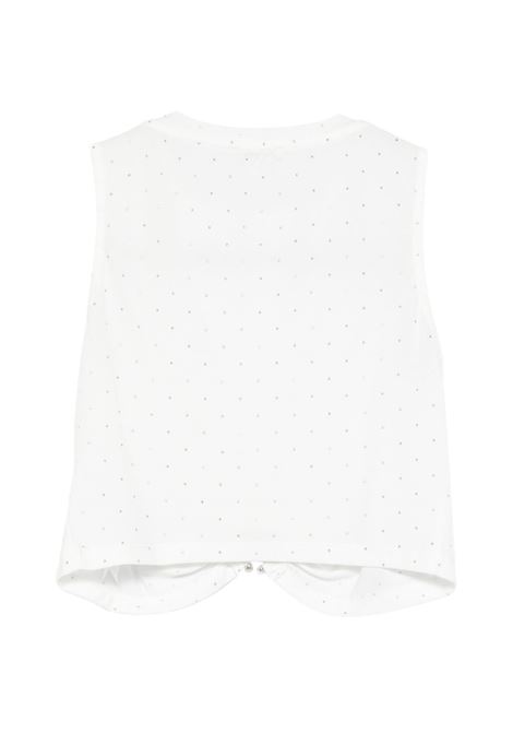 Canotta con strass Lù-Lù BY MISS GRANT | LL4215LATTE